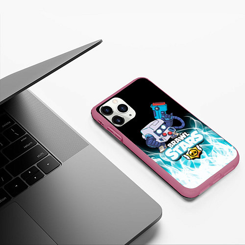 Чехол iPhone 11 Pro матовый BRAWL STARS 8-BIT / 3D-Малиновый – фото 3