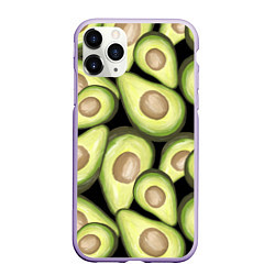 Чехол iPhone 11 Pro матовый Avocado background, цвет: 3D-светло-сиреневый