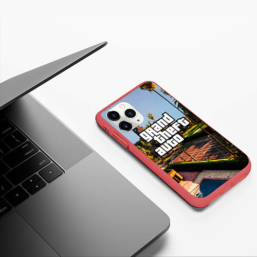 Чехол iPhone 11 Pro матовый Grand Theft Auto / 3D-Красный – фото 3