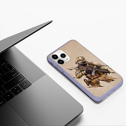 Чехол iPhone 11 Pro матовый Военный, цвет: 3D-светло-сиреневый — фото 2