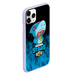 Чехол iPhone 11 Pro матовый Brawl stars leon shark, цвет: 3D-светло-сиреневый — фото 2