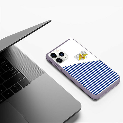 Чехол iPhone 11 Pro матовый ВМФ / 3D-Серый – фото 3