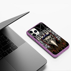 Чехол iPhone 11 Pro матовый ACDC, цвет: 3D-фиолетовый — фото 2