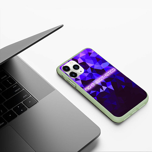 Чехол iPhone 11 Pro матовый Night aesthetics / 3D-Салатовый – фото 3