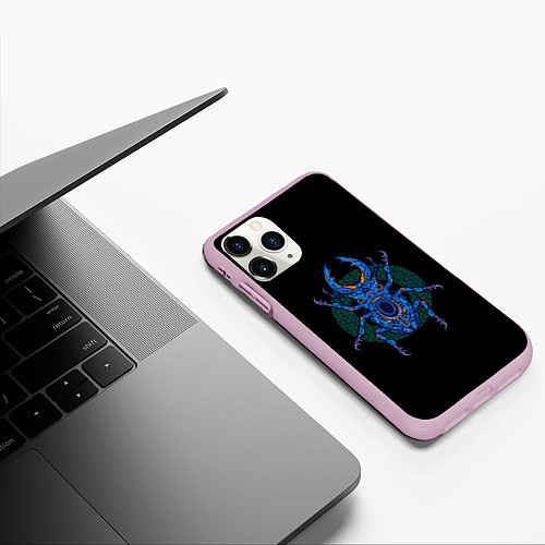 Чехол iPhone 11 Pro матовый Робот Жук / 3D-Розовый – фото 3