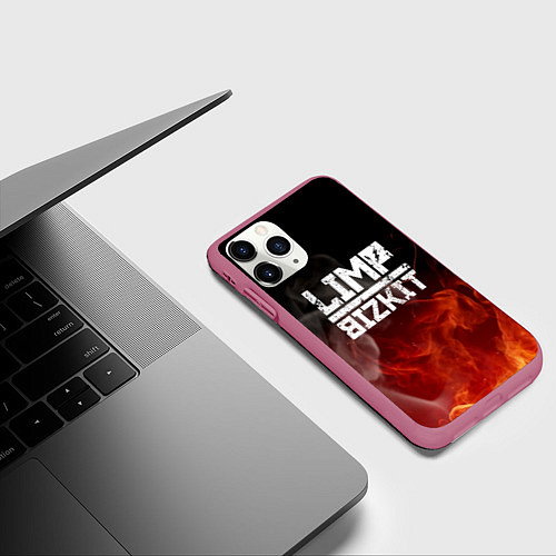 Чехол iPhone 11 Pro матовый LIMP BIZKIT / 3D-Малиновый – фото 3