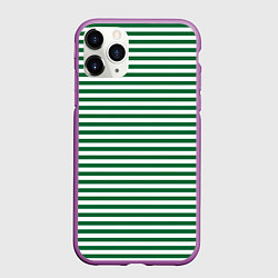 Чехол iPhone 11 Pro матовый Тельняшка пограничных войск, цвет: 3D-фиолетовый
