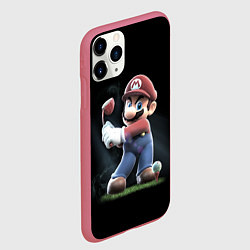 Чехол iPhone 11 Pro матовый Марио, цвет: 3D-малиновый — фото 2
