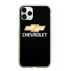 Чехол iPhone 11 Pro матовый CHEVROLET, цвет: 3D-салатовый