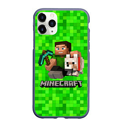 Чехол iPhone 11 Pro матовый MINECRAFT, цвет: 3D-серый