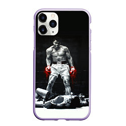 Чехол iPhone 11 Pro матовый Muhammad Ali, цвет: 3D-светло-сиреневый