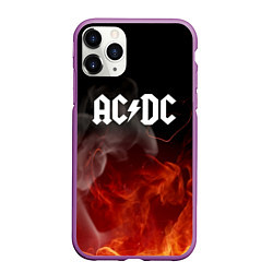 Чехол iPhone 11 Pro матовый AC DC, цвет: 3D-фиолетовый