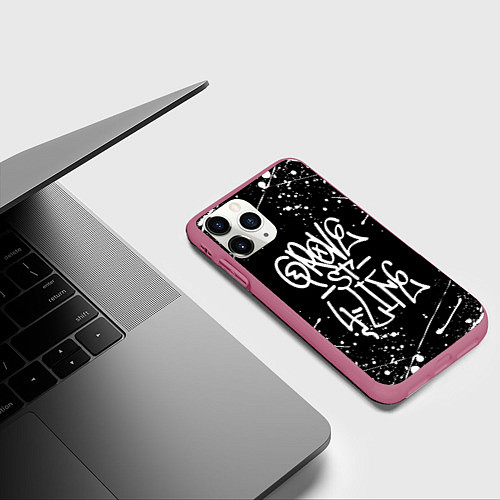 Чехол iPhone 11 Pro матовый GROVE STREET GTA / 3D-Малиновый – фото 3