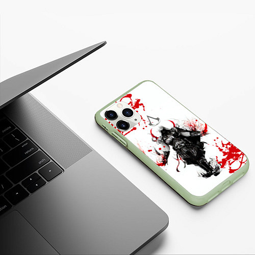 Чехол iPhone 11 Pro матовый Assassins Creed / 3D-Салатовый – фото 3