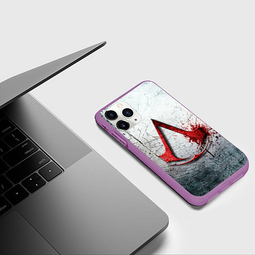 Чехол iPhone 11 Pro матовый Assassins Creed / 3D-Фиолетовый – фото 3