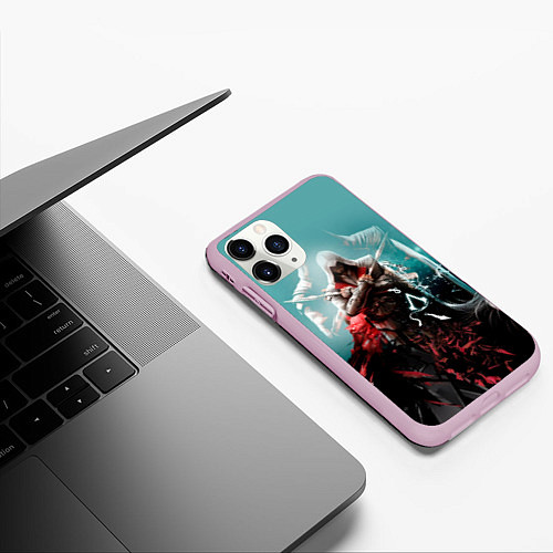 Чехол iPhone 11 Pro матовый Assassins Creed / 3D-Розовый – фото 3