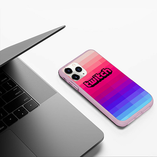 Чехол iPhone 11 Pro матовый TWITCH / 3D-Розовый – фото 3