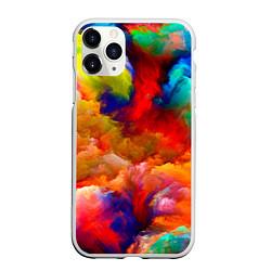 Чехол iPhone 11 Pro матовый Битва красок, цвет: 3D-белый