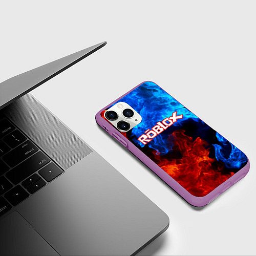 Чехол iPhone 11 Pro матовый ROBLOX / 3D-Фиолетовый – фото 3