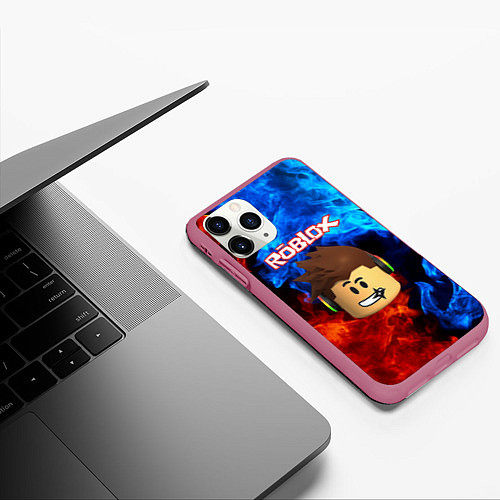 Чехол iPhone 11 Pro матовый ROBLOX / 3D-Малиновый – фото 3