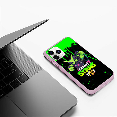 Чехол iPhone 11 Pro матовый BRAWL STARS VIRUS 8-BIT / 3D-Розовый – фото 3