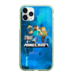 Чехол iPhone 11 Pro матовый Minecraft Майнкрафт, цвет: 3D-салатовый