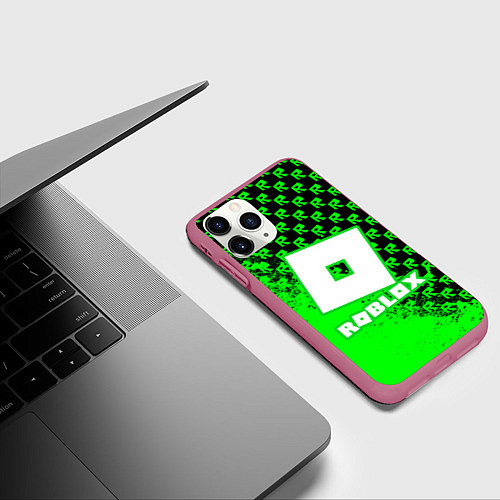Чехол iPhone 11 Pro матовый Roblox / 3D-Малиновый – фото 3