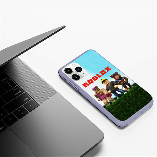 Чехол iPhone 11 Pro матовый ROBLOX / 3D-Светло-сиреневый – фото 3