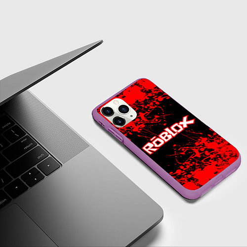 Чехол iPhone 11 Pro матовый Roblox / 3D-Фиолетовый – фото 3