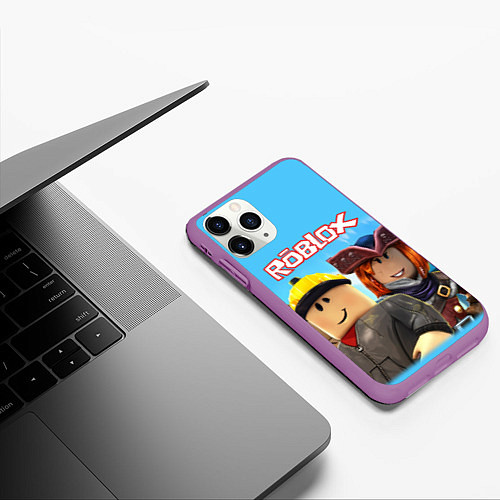 Чехол iPhone 11 Pro матовый ROBLOX / 3D-Фиолетовый – фото 3