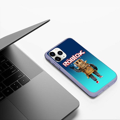 Чехол iPhone 11 Pro матовый ROBLOX / 3D-Светло-сиреневый – фото 3