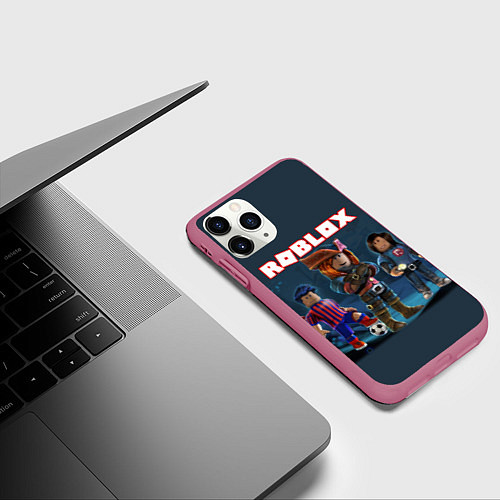 Чехол iPhone 11 Pro матовый ROBLOX / 3D-Малиновый – фото 3