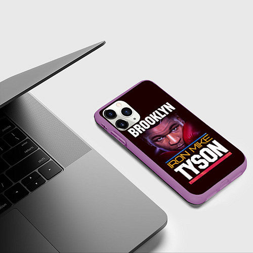 Чехол iPhone 11 Pro матовый Mike Tyson / 3D-Фиолетовый – фото 3