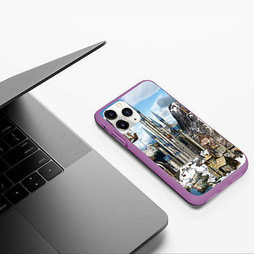 Чехол iPhone 11 Pro матовый HEROES / 3D-Фиолетовый – фото 3