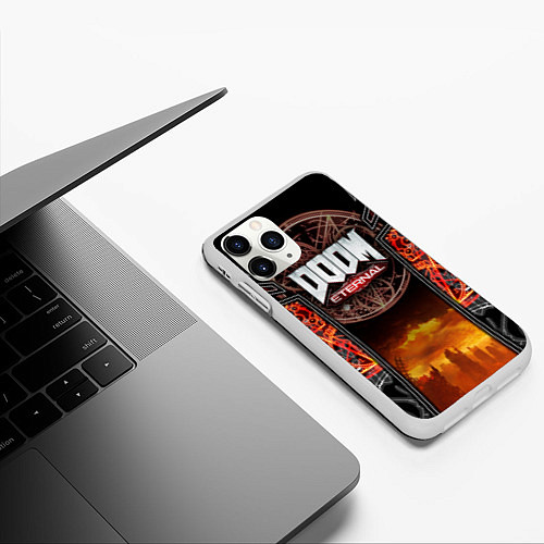 Чехол iPhone 11 Pro матовый DOOM ETERNAL / 3D-Белый – фото 3