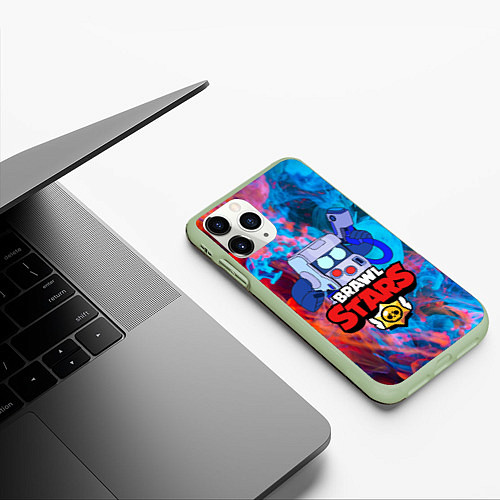 Чехол iPhone 11 Pro матовый Brawl stars 8 bit / 3D-Салатовый – фото 3