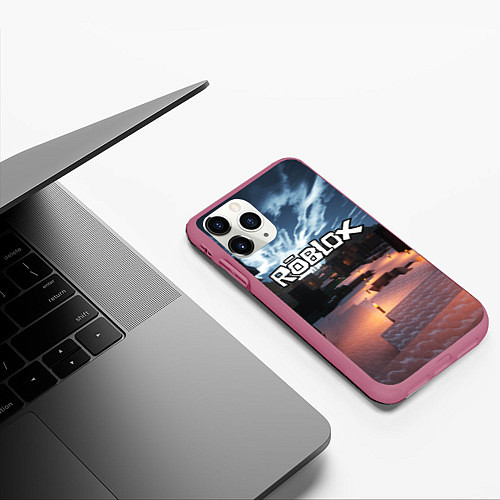 Чехол iPhone 11 Pro матовый ROBLOX / 3D-Малиновый – фото 3