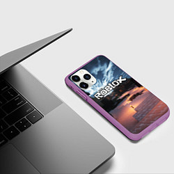 Чехол iPhone 11 Pro матовый ROBLOX, цвет: 3D-фиолетовый — фото 2