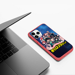 Чехол iPhone 11 Pro матовый Моя геройская академия, цвет: 3D-красный — фото 2