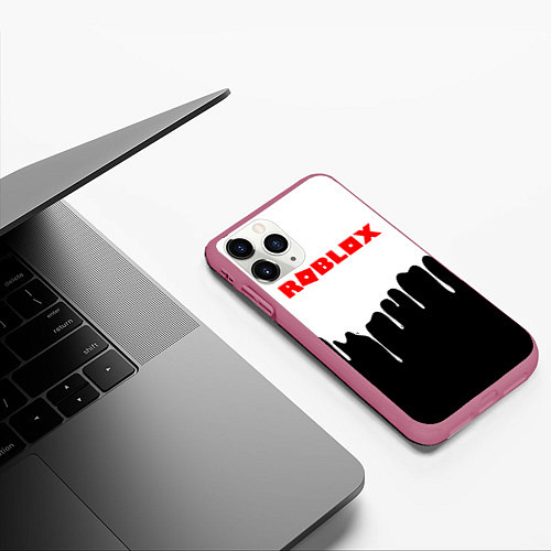 Чехол iPhone 11 Pro матовый ROBLOX / 3D-Малиновый – фото 3