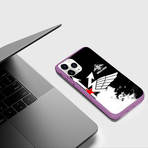 Чехол iPhone 11 Pro матовый Войска связи / 3D-Фиолетовый – фото 3