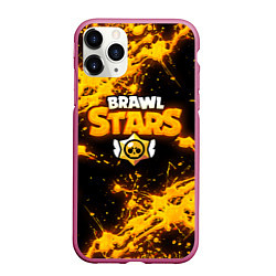 Чехол iPhone 11 Pro матовый Brawl Stars, цвет: 3D-малиновый