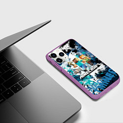 Чехол iPhone 11 Pro матовый Minecraft Майнкрафт, цвет: 3D-фиолетовый — фото 2