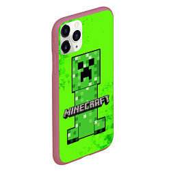 Чехол iPhone 11 Pro матовый MINECRAFT, цвет: 3D-малиновый — фото 2