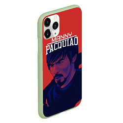 Чехол iPhone 11 Pro матовый Manny Pacquiao, цвет: 3D-салатовый — фото 2