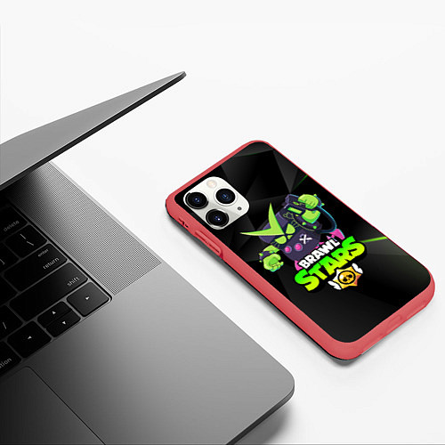 Чехол iPhone 11 Pro матовый BRAWL STARS VIRUS 8-BIT / 3D-Красный – фото 3