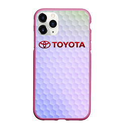 Чехол iPhone 11 Pro матовый TOYOTA, цвет: 3D-малиновый