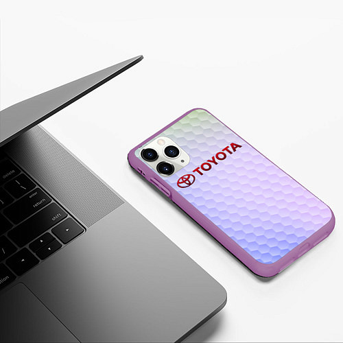 Чехол iPhone 11 Pro матовый TOYOTA / 3D-Фиолетовый – фото 3