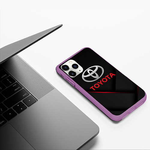 Чехол iPhone 11 Pro матовый TOYOTA / 3D-Фиолетовый – фото 3