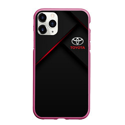 Чехол iPhone 11 Pro матовый TOYOTA, цвет: 3D-малиновый